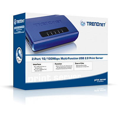 Multi Function Print Server on Trendnet   Products   Wired Print Servers   Te100 Mp2u