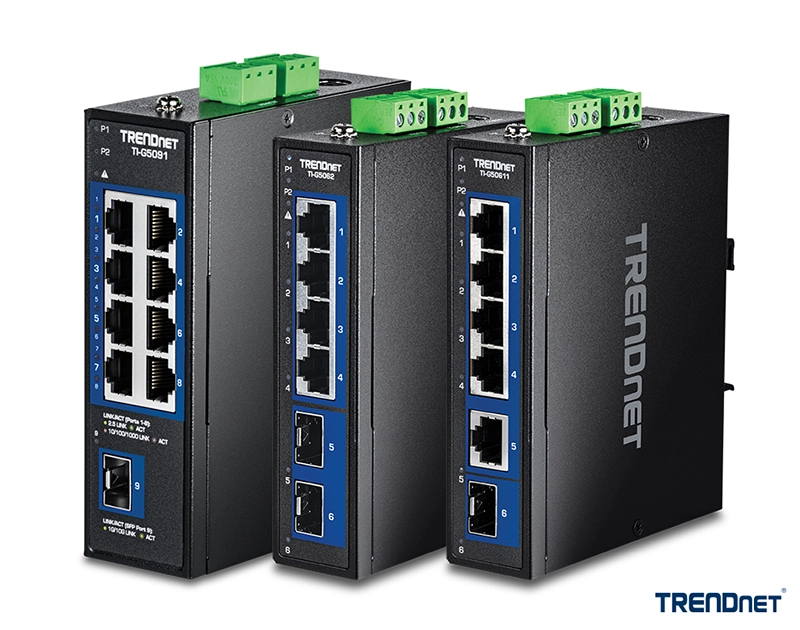 A set of TRENDnet networking devices, including two white Wi-Fi access points, one outdoor wireless access point with two antennas, and a black router with multiple LAN ports. The image includes the 'Hive Cloud Ready' logo in the top right corner.