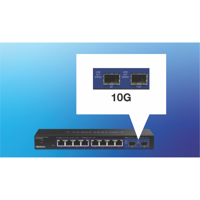 Switch PoE+ web smart 2.5Gbase-T à 10 ports avec 2 logements SFP