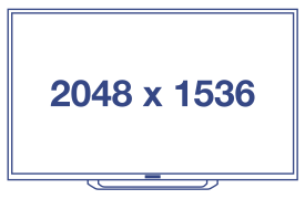 Line art illustration of a monitor with a resolution of 2048 x 1536 pixels.