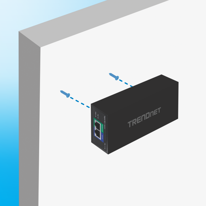 PoE++ Injector being installed on a wall