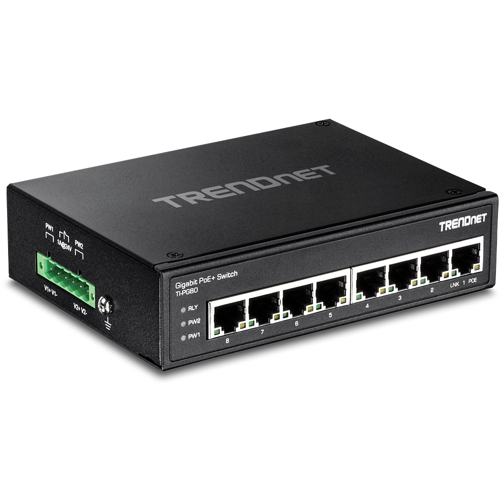 8 Port Industrial Gigabit PoE+ Switch - Ethernet Switches, Networking IO  Products