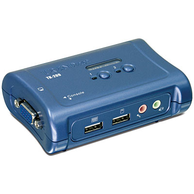 2-Port USB KVM Switch Kit w/ Audio - TRENDnet TK-209K