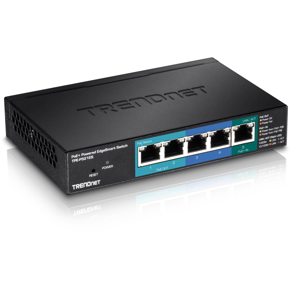 PoE-Powered 5-Port Gigabit Switch with PoE Passthrough