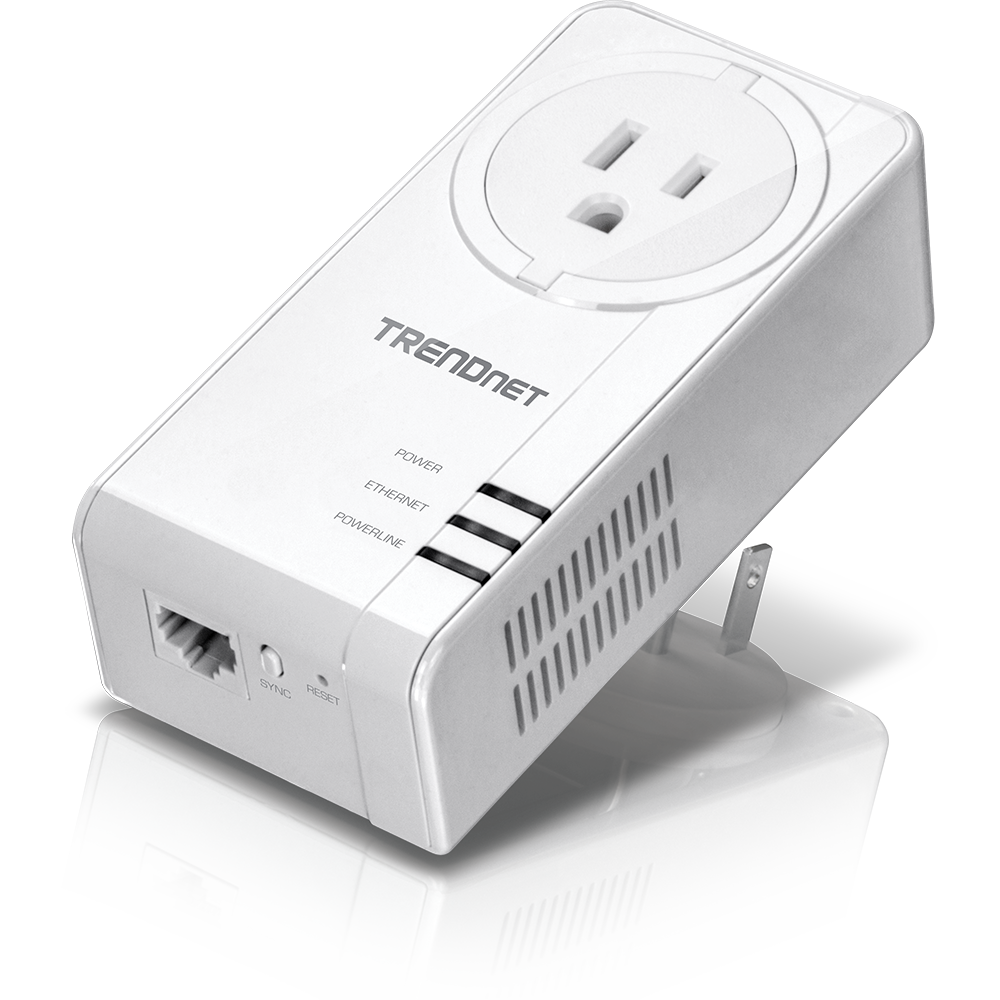 Powerline 1200 AV2 Adapter Kit with Built-in Outlet - TRENDnet TPL
