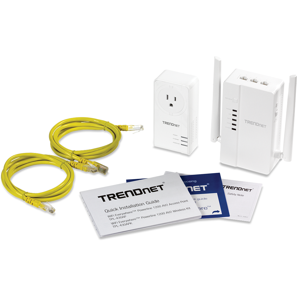 WiFi Everywhere™ Powerline 1200 AV2 Wireless Kit - TRENDnet TPL-430APK