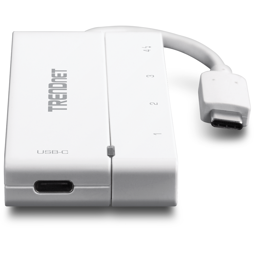 Hub USB-C vers USB 3.0 à 4 ports avec alimentation électrique - TRENDnet  TUC-H4E2